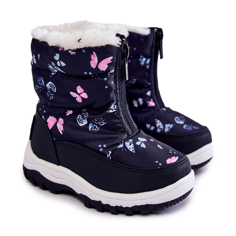 Botas de neve infantil com zíper Big Star KK374236 Azul Marinho 1