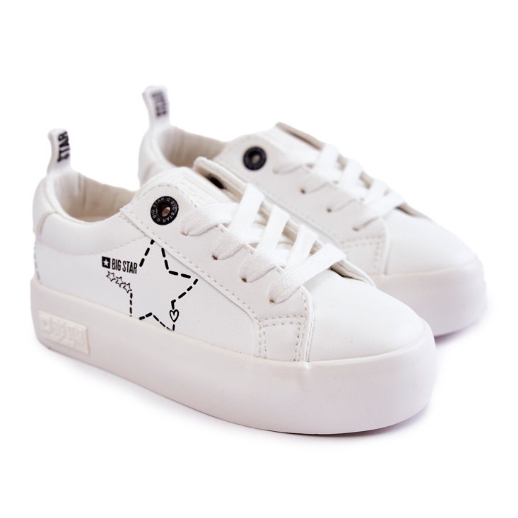 Tênis esportivo infantil com cadarço Big Star KK374222 Branco 1