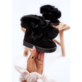 Botas de neve quentes infantis para jovens com teto preto 2