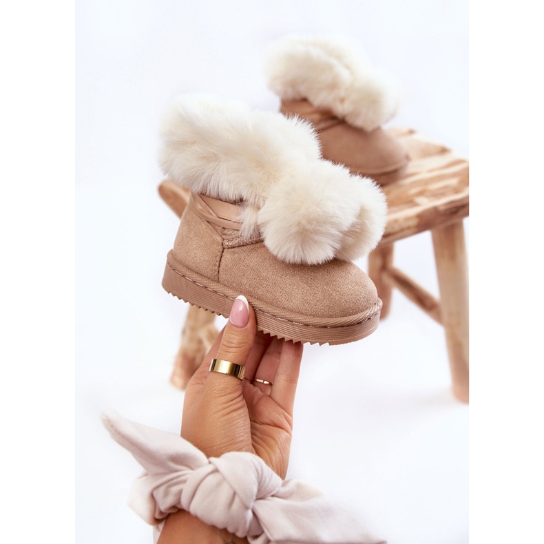 Botas de neve quentes infantis para jovens bege claro Telhado 2 Botas de neve quentes infantis para jovens bege claro Telhado 2