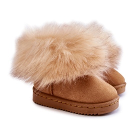 Botas de neve infantil com pelo castanho claro Ariana marrom 2