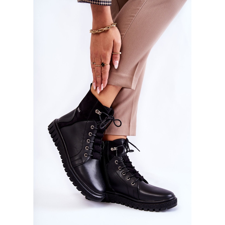 Sergio Leone Botas femininas na plataforma preta Kristin preto 2