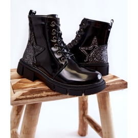 PE1 Botas infantis lacadas com zíper preto Yukko 2