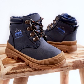 Botas quentinhas para crianças, azul marinho Walter 2