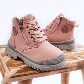 PE1 Botas com isolamento de pele para crianças Pink Hopper Trappers rosa 2