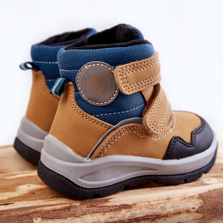 Botas quentes infantis com velcro Camel Tweety marrom 1
