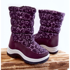 PE1 Botas de neve para crianças Warm Purple Terra tolet 1