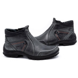 Olivier Botas de couro de inverno masculino 352 MP cinza 3