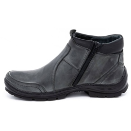 Olivier Botas de couro de inverno masculino 352 MP cinza 1
