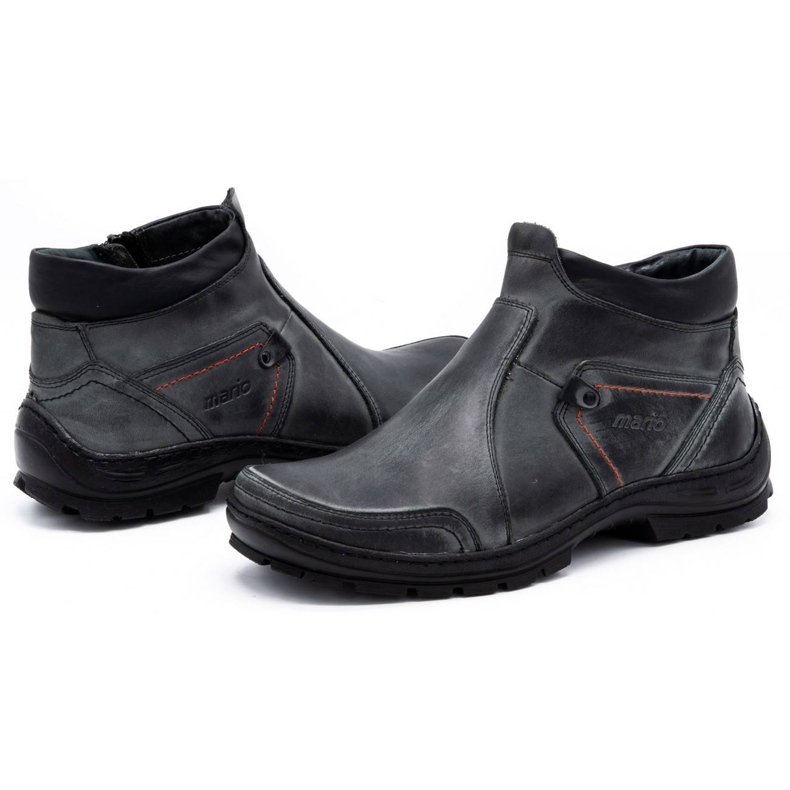 Olivier Botas de couro de inverno masculino 352 MP cinza 4