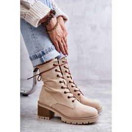 FE1 Botas quentes femininas de salto alto bege Julieta M660 3