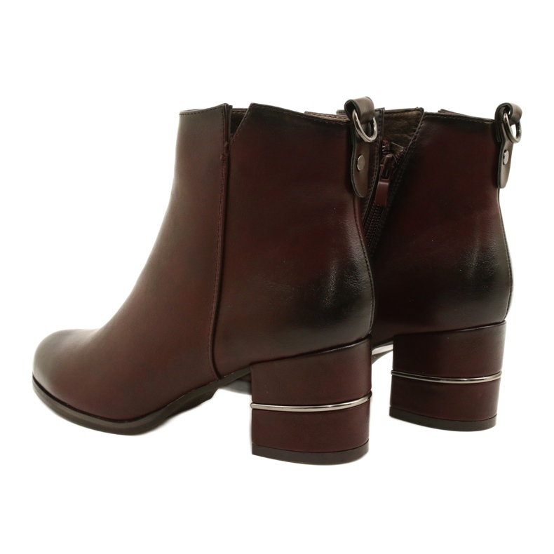 Botas femininas da moda cor de vinho Poula M.Daszyński SA125A-2 vermelho 3 Botas femininas da moda cor de vinho Poula M.Daszyński SA125A-2 vermelho 3
