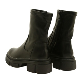 Botas de couro femininas na grossa M. Daszyński MR2127-20 Black preto 3