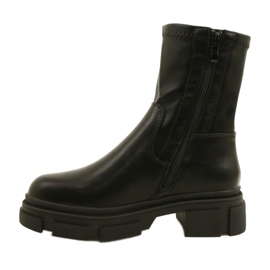 Botas de couro femininas na grossa M. Daszyński MR2127-20 Black preto 1