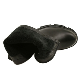 Botas de couro femininas na grossa M. Daszyński MR2127-20 Black preto 5