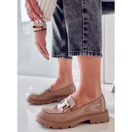 PA1 Mocassins femininos Sophie Khaki bege castanho 2