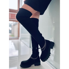 PA1 Botas pretas peludas femininas preto 1