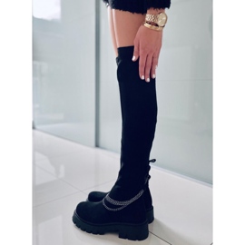 PA1 Botas pretas peludas femininas preto 2