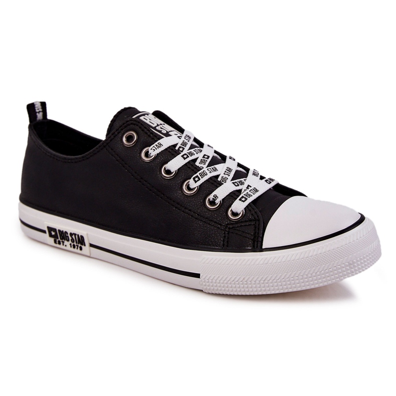 Tênis masculino de couro Big Star KK174047 preto 2
