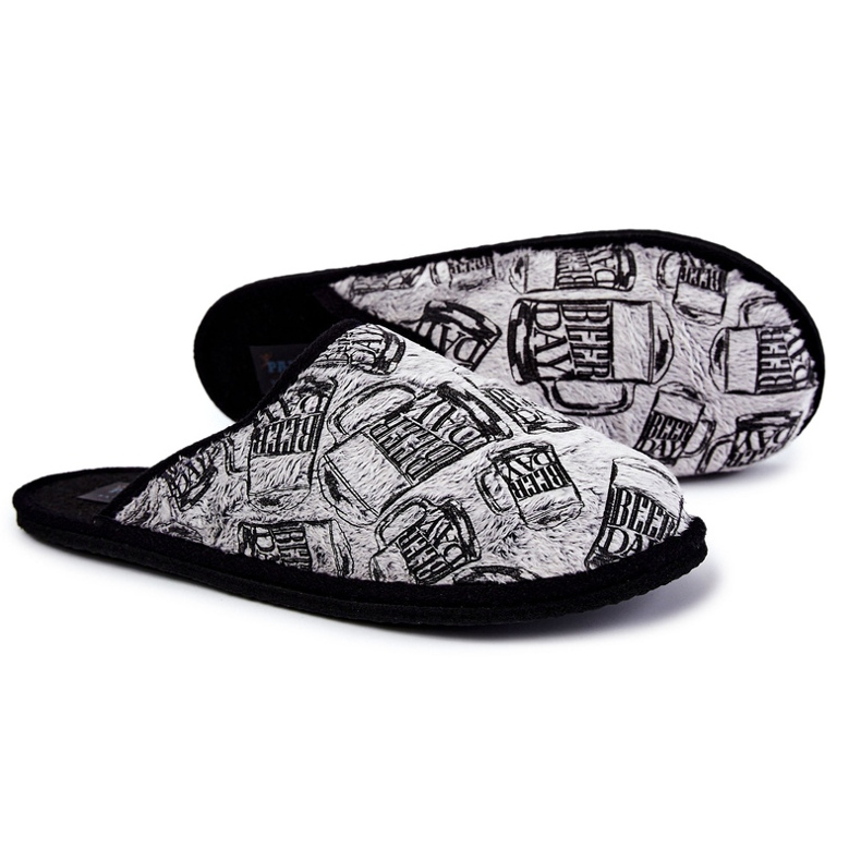 Chinelos domésticos masculinos Panto Fino KK167001 cinza 1