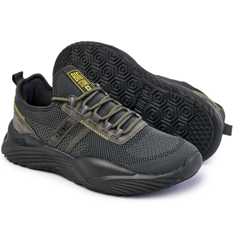 Tênis esportivo masculino Memory Foam Big Star KK174256 Cáqui verde 1