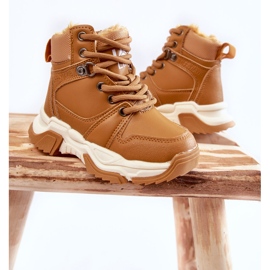 FR1 Botas infantis Caçadores quentes com zíper Camel Marvin castanho 2