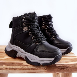 FR1 Caçadores de botas infantis quentinhos com zíper preto Marvin 1