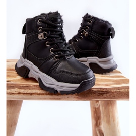 FR1 Caçadores de botas infantis quentinhos com zíper preto Marvin 2