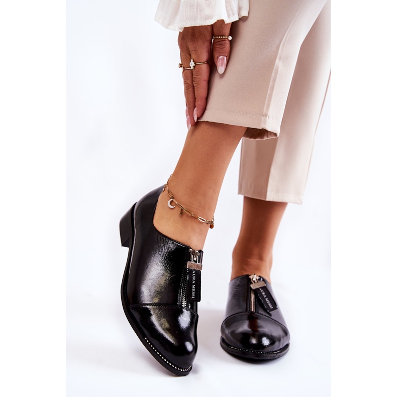 Sapatos da moda lacados Laura Messi 2532 Preto 1