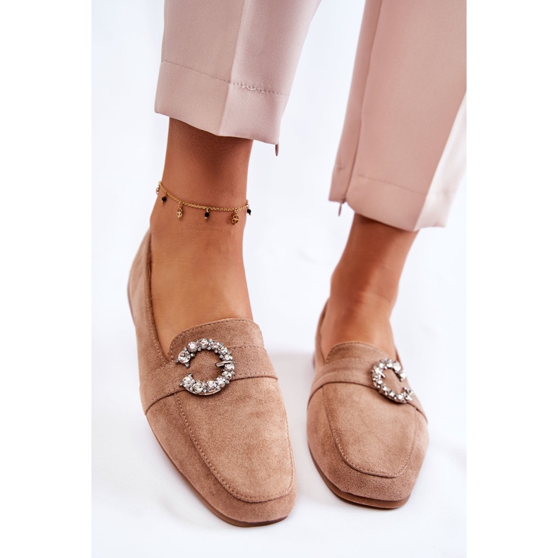 PS1 Mocassins clássicos de camurça bege escuro da Halla 1