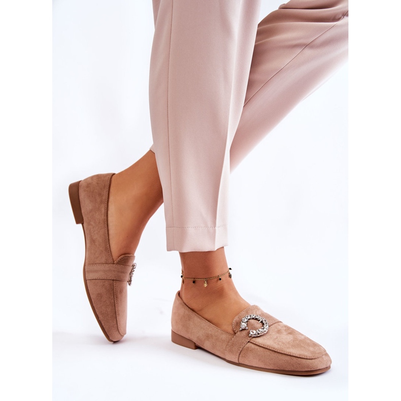 PS1 Mocassins clássicos de camurça bege escuro da Halla 2