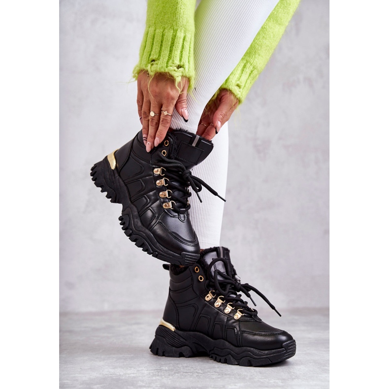 BM Botas quentes pretas femininas Hareshaw HF218 preto 3