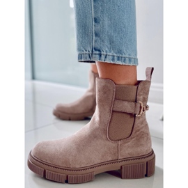 BM Chuteiras Chelsea femininas Chance Khaki bege 1