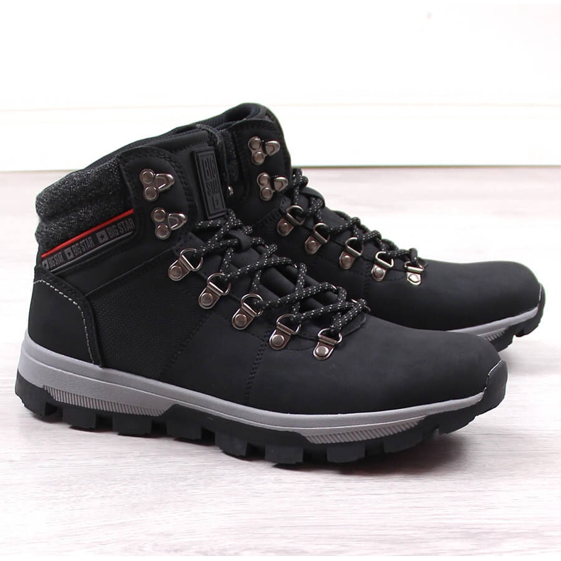 Sapatos altos de trekking para homens pretos Big Star KK174215 1