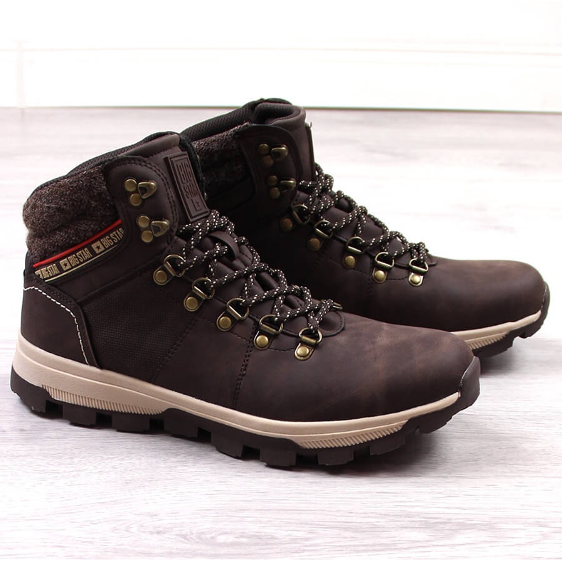 Trekking sapatos altos para homens marrom Big Star KK174216 1