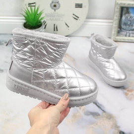 Botas de neve para menina, acolchoadas, acolchoadas e com isolamento prateado Big Star KK374241 prata 1