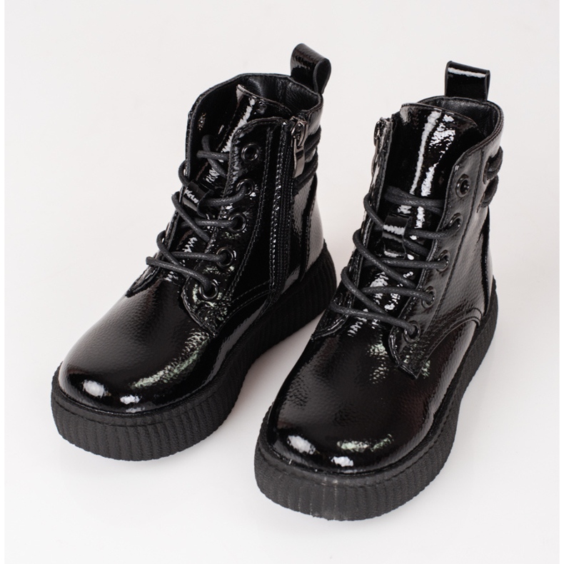 Botas pretas para meninas na plataforma Shelovet preto 1