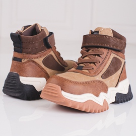 Botas de menino com sola grossa marrom Shelovet 1