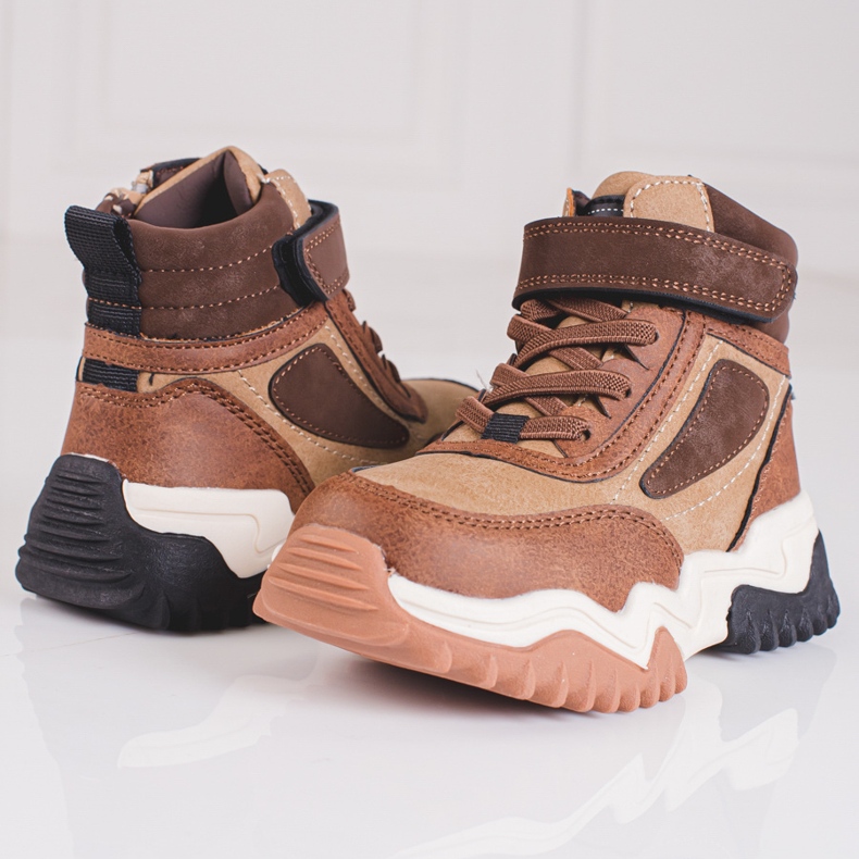 Botas de menino com sola grossa marrom Shelovet castanho 1