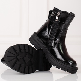 Botas de menina Shelovet lacadas preto 1