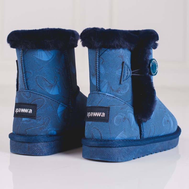 Botas de neve azuis para menina com padrão Shelovet azul 1 Botas de neve azuis para menina com padrão Shelovet azul 1