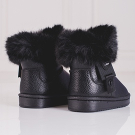 Botas de neve pretas de menina com pelo Shelovet preto 1