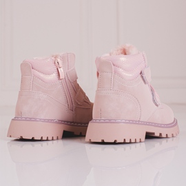 Botas rosa de menina com velcro Shelovet 1