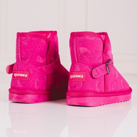 Botas de neve para menina com padrão Shelovet em rosa 1