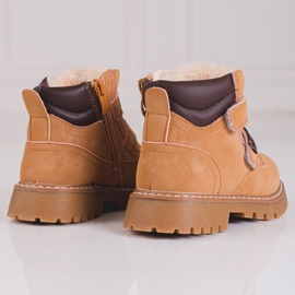 Botas castanhas de menino com velcro Shelovet marrom 1