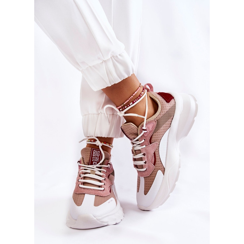 Calçado esportivo feminino Big Star KK274055 Bege branco 2