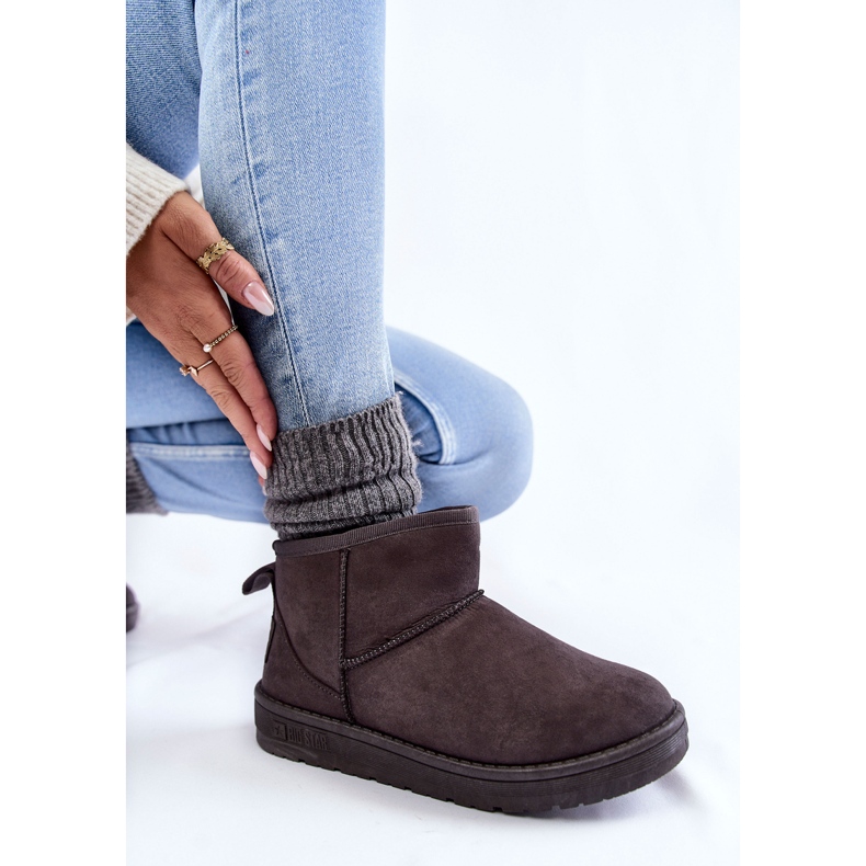 Botas de neve quentes femininas Big Star KK274291 cinza 1