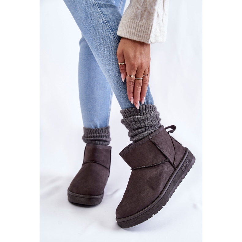 Botas de neve quentes femininas Big Star KK274291 cinza 2