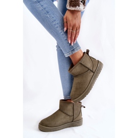 Botas de neve quentes femininas Big Star KK274292 cáqui marrom 2