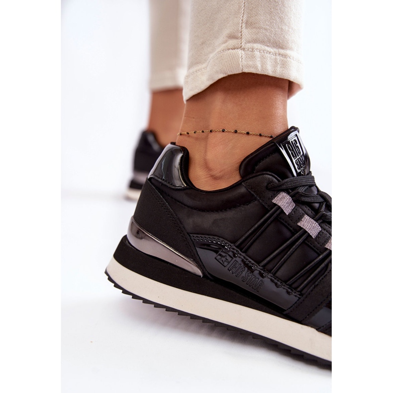 Sapatos esportivos femininos da moda Big Star KK274110 Preto 2